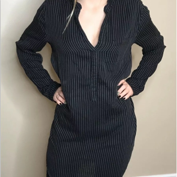 H&M ⭐️ Long Dress Shirt With Stripes - Picture 1 of 5